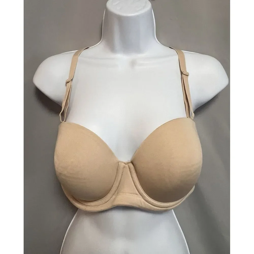 Wacoal 854119 Strapless Underwire Bra‎ Sz 36D Tan Beige Women's